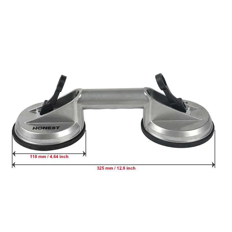Heavy Duty Dual Aluminum Glass Suction Cups Dent Puller Handle Lifter Car Dent Puller Removers for Lifting Glass Dent Repair
