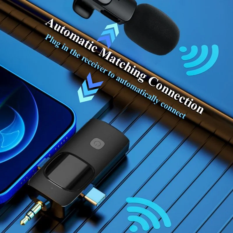 プロフェッショナル 2.4 グラムワイヤレスラベリアマイク携帯電話ライブストリーミングマイク Iphone/Type-C/3.5 ミリメートルオーディオ 3 IN 1 ジャック
