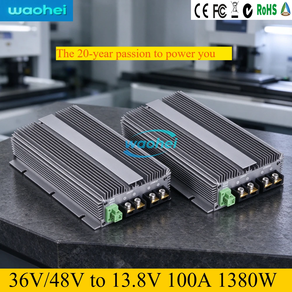 Power Supply 36V 48V 30-60V TO 13.8V 80A-150AStep Down DC DC Converter Voltage Regulator 48V-13.8VBuck for Golf Car Lights Radio