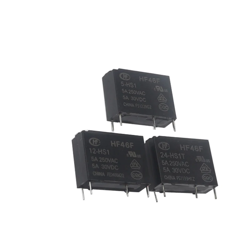 【1PCS】5A 4Pin HF46F-5-HS1 HF46F-12-HS1 HF46F-24-HS1 Power Relay A Normally Open 5 12 24 VDC 5A 250VAC