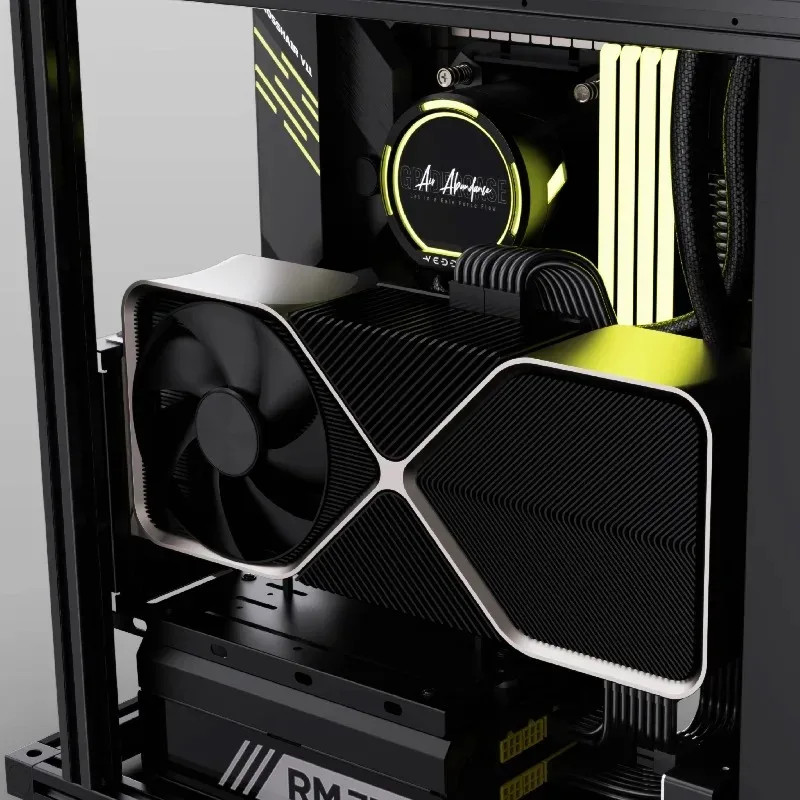 VEDDHA Beta V2.0 Open Chassis - Retro Industrial Design, High-Strength Aluminum ATX Case for DIY Water Cooling Builds