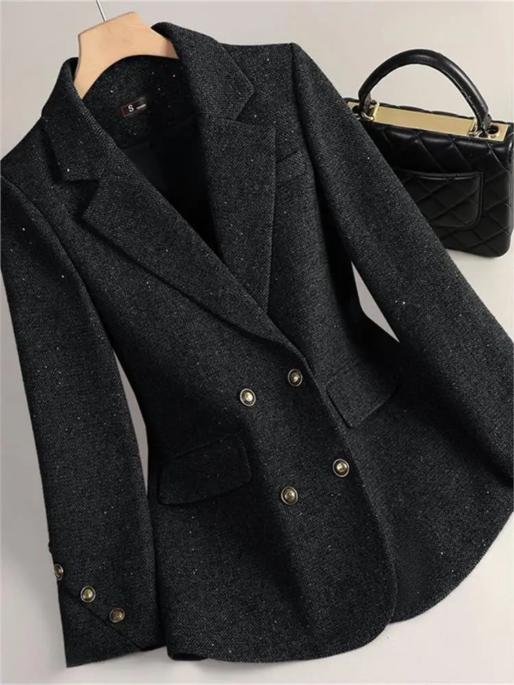 

Design Sensation Women's Spring Autumn Casual Commute Jaet Sequin Office Aosphere Top Cleanfit Sle Long Sl...