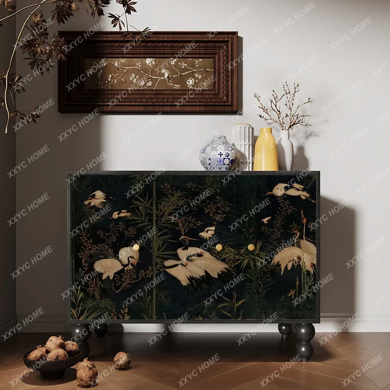 A French porch cabinet, dining side cabinet, retro household Chinese storage cabinet, bedside cabinet