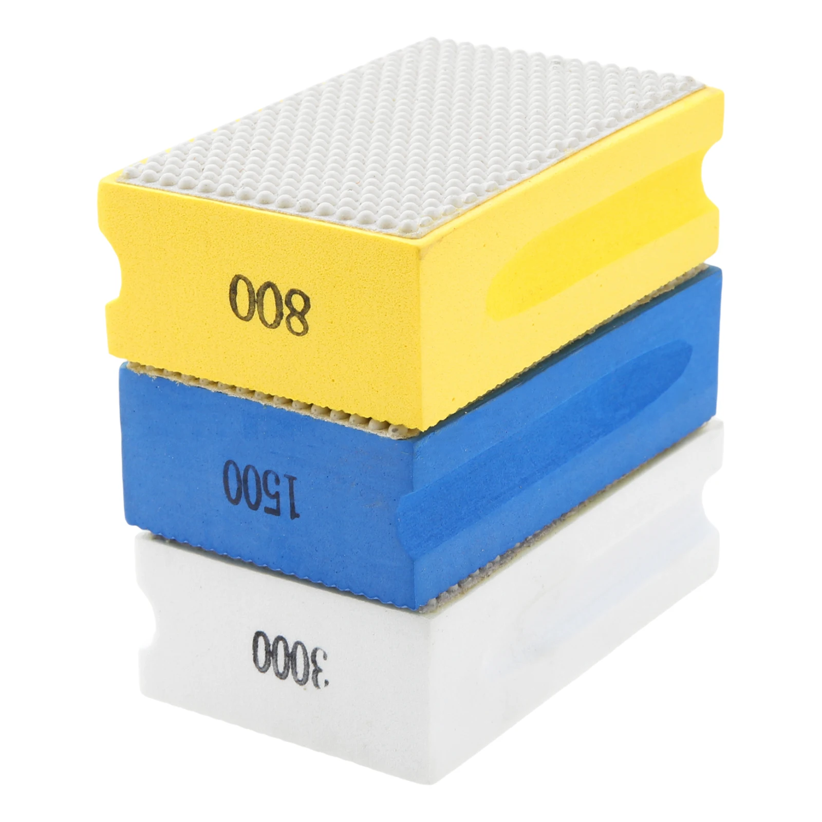3PCS Non-slip Hand Polishing Pads For Engineered Stone Concrete Glass Marble Travertine Granite Polishing 800/1500/3000 Grit