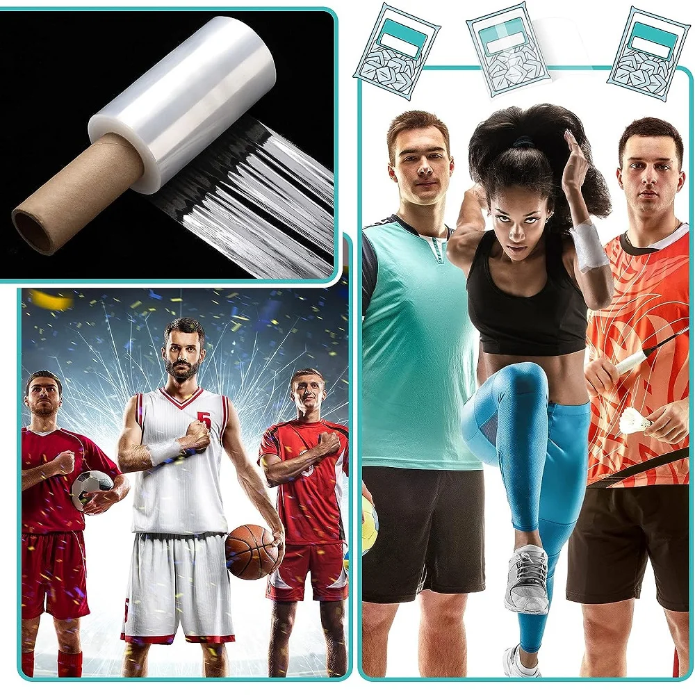 Wrap Plastic Film with Handle For Ice Tattoo Wrap Suitable for Athletic to Hold Ice Pack for Moving Supplies 5 Inch x 328Ft
