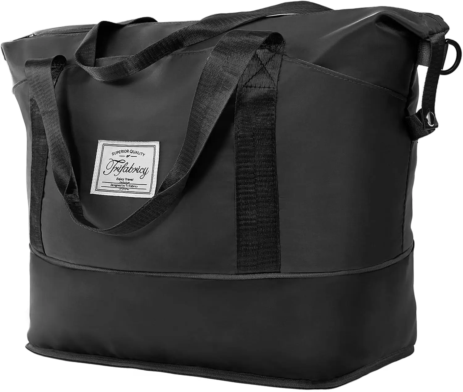 

Large Expandable Travel Duffel Bag with Wet Pocket, Waterproof Carry-On for Sports Gym Travel, Black