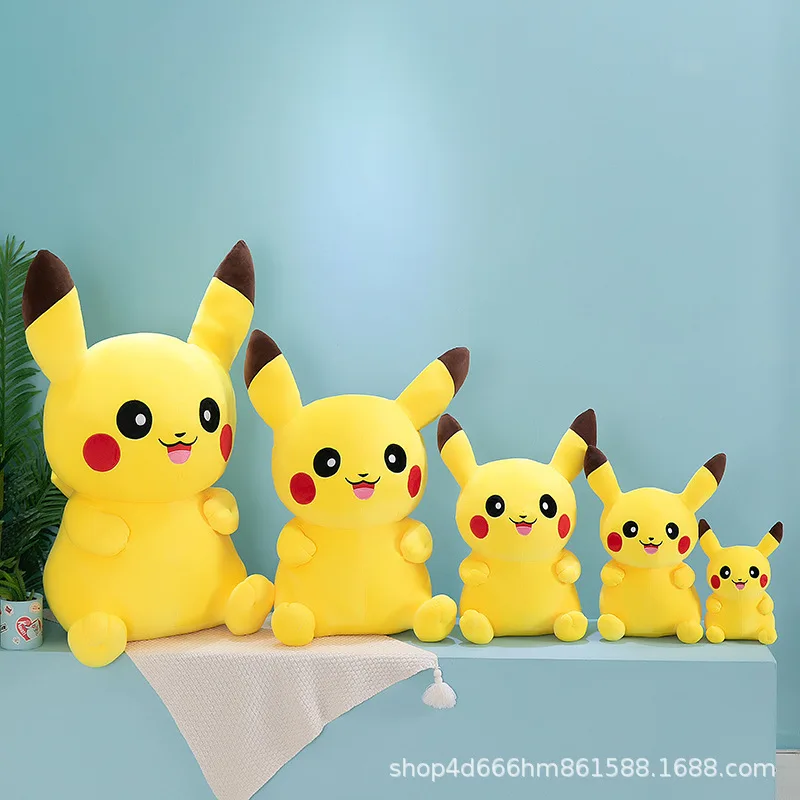 Brinquedo de pelúcia Pokémon Pikachu, Smiley Kawaii, riso, anime recheado, bonecas gigantes, travesseiro macio, decoração do quarto, prenda de estudante para criança, 35-75cm