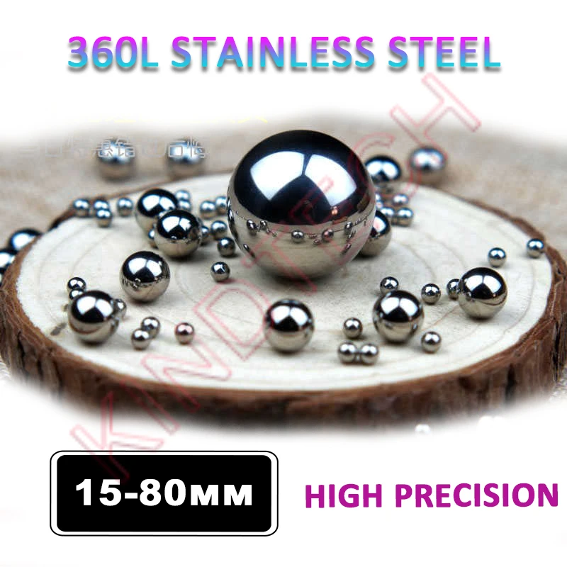 1/2/5Pcs 15mm~80mm 360L Stainless Steel Balls High Precision Solid Smooth Ball Beads 15/15.875/16/17/18/19.05/20 ~ 80mm