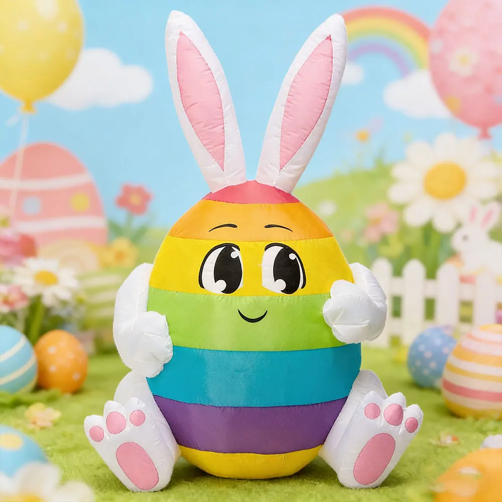 1-piece Easter Egg Bunny Inflatable Plug-in Easter Decor Inflatable