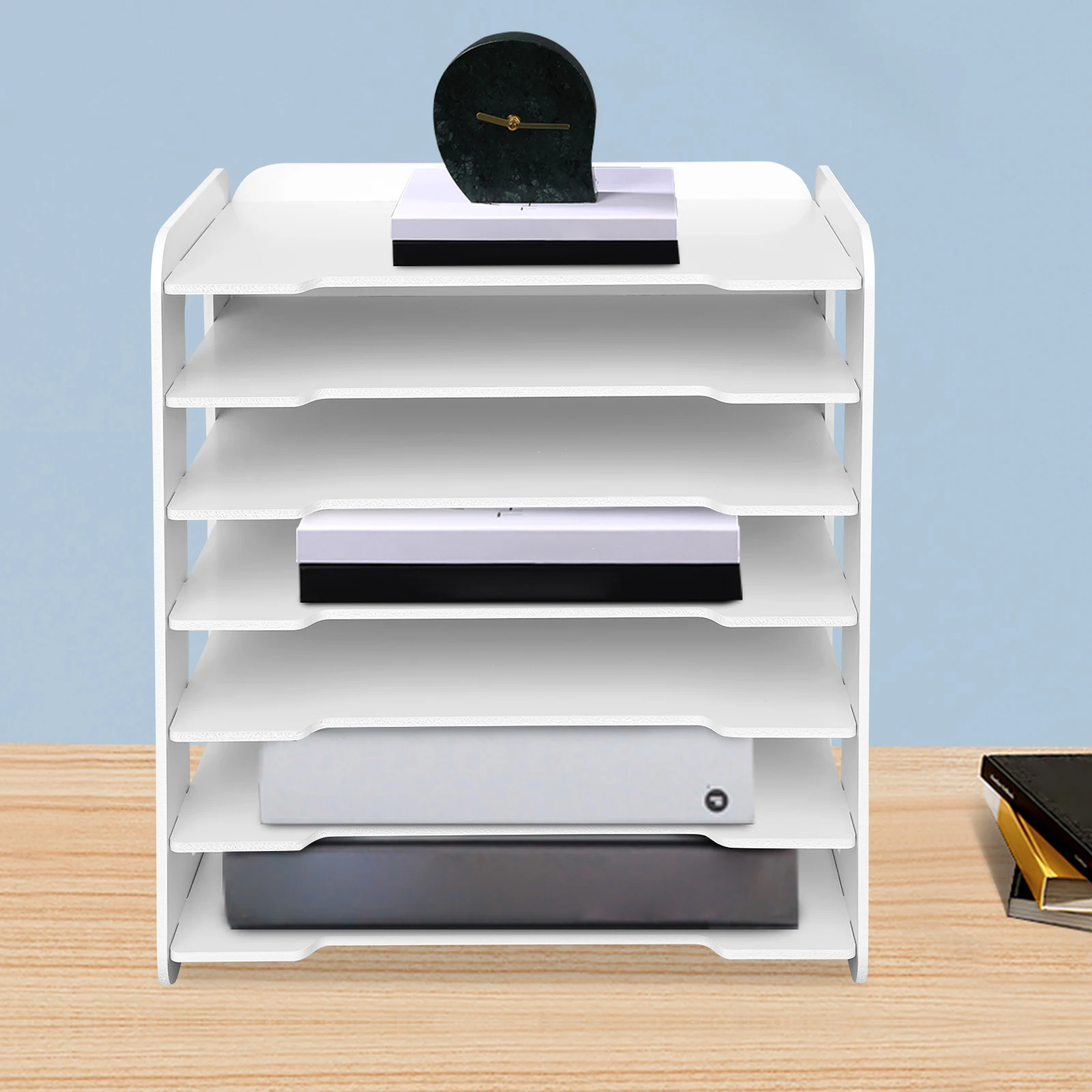 منظم سطح المكتب من 7 طبقات، حامل ملفات ورقية، رف تخزين المستندات، للمكتب والمنزل والمدرسة، جديد موفر للمساحة #6