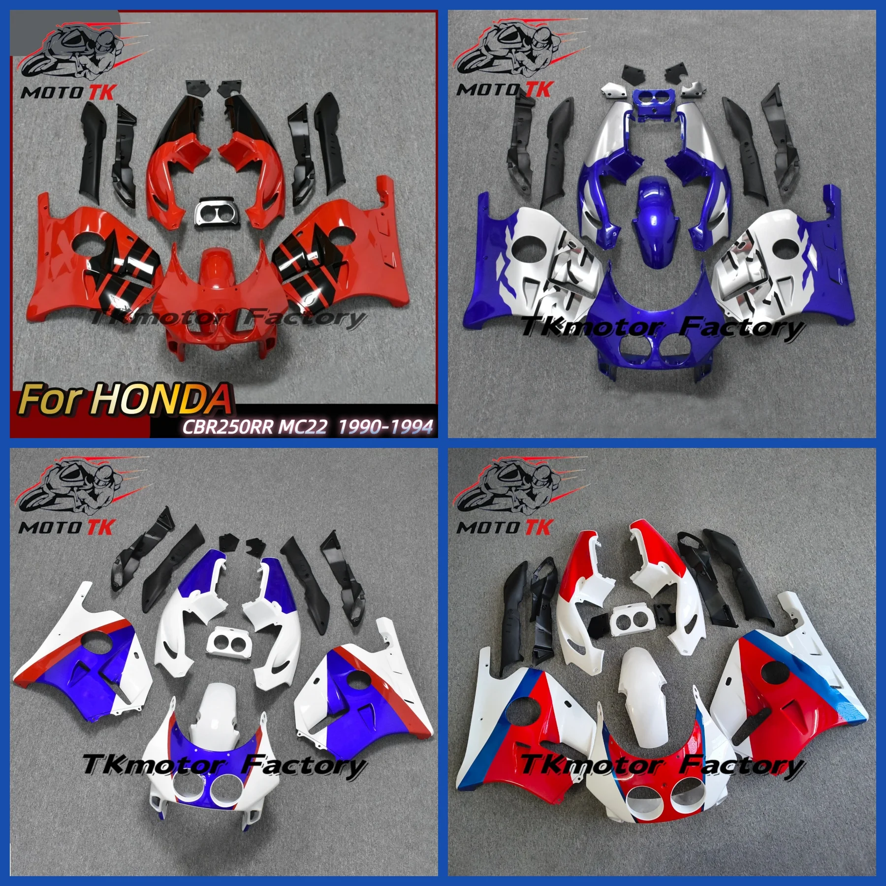 For Honda CBR250RR MC22 1990 1991 1992 1993 1994 Fairing Kit Bodywork Set Aftermarket ABS Injection Molded Complete Cowling