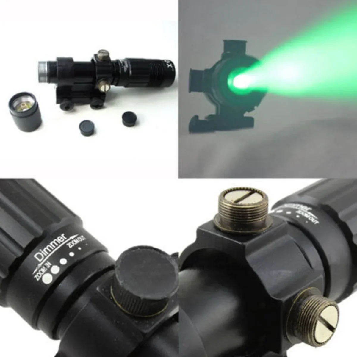 Tactical Night Vision Green Dot Laser Point Sight Scope Designator Illuminator Flashlight Hunting 20mm Rail Mount