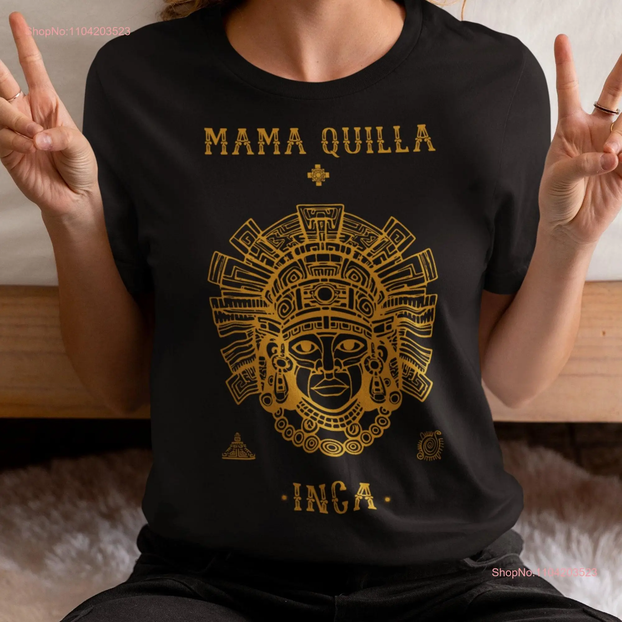 Discover the Magic of Mama Quilla with Our Mystical T shirt from INCA CULTURE long or short sleeves