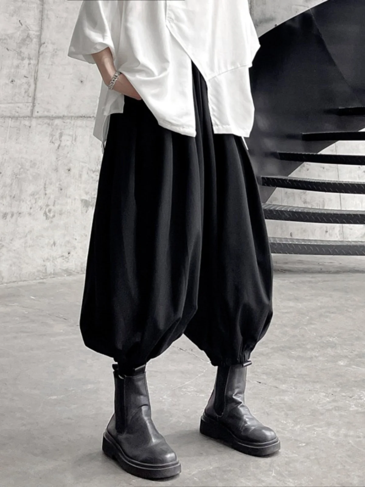 Tannt Women Pant Fashion Black High Waist Ankle-length Pants Vintage Casual Loose Women Bloomers Pants 2024 New
