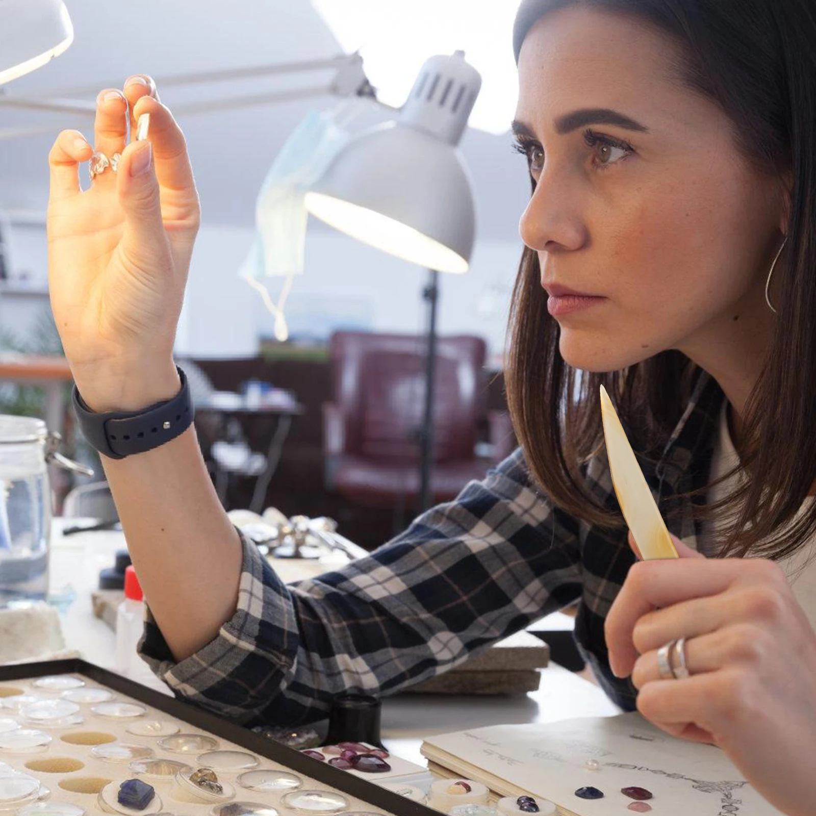 

5Pcs Agate Jewelry Burnisher Smoothing Polishing Tool for Gold Silver Maintenance Agate Burnisher Jewelry Polisher