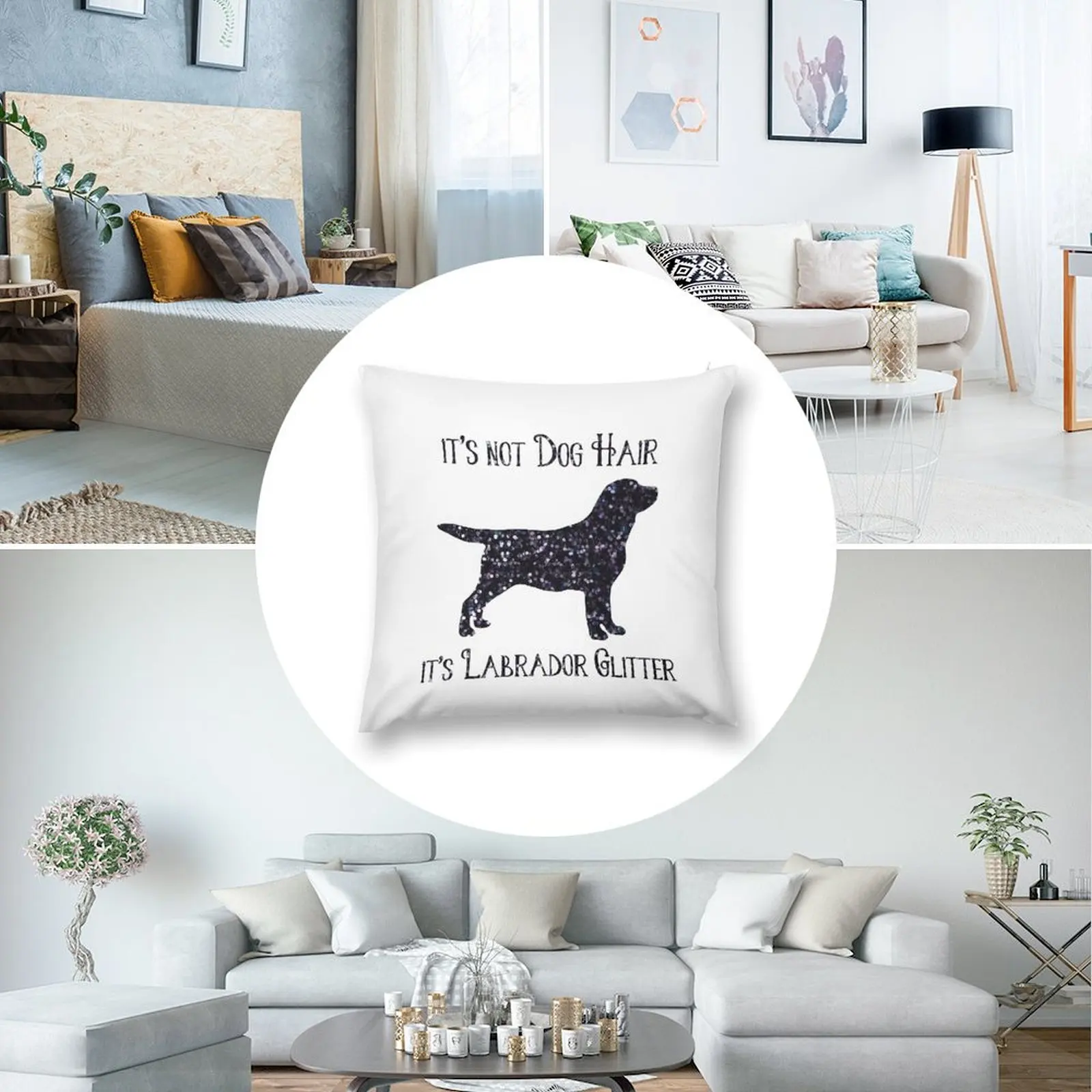 Es ist nicht Hunde haar, sein Labrador Glitter Wurf kissen Kissen bezug Weihnachten dekorative Sofa kissen Kissen bezug Kissen