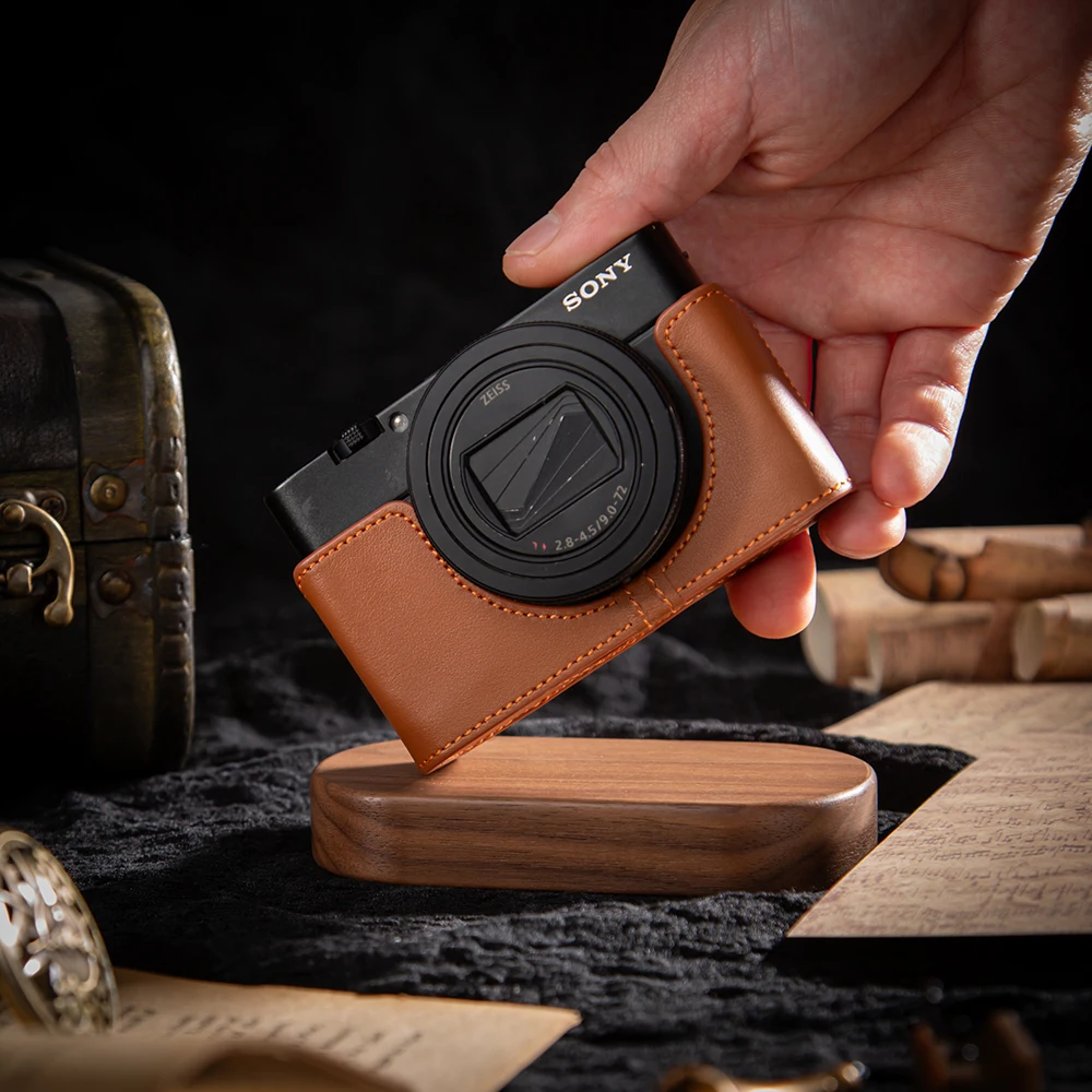 

For Sony DSC-RX100M6/7 Case Leather Camera Bag Protective Case Bag Genuine Leather Camera Half Case Photography Accessories