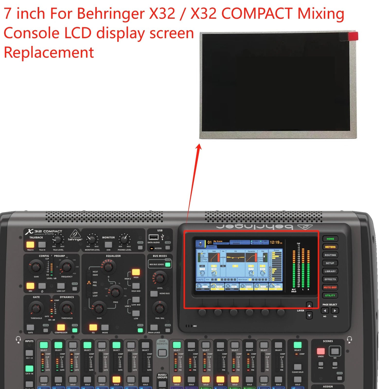 

Новый 7-дюймовый ЖК-дисплей для микшерного пульта Behringer X32 / X32 COMPACT, замена экрана/панели дисплея