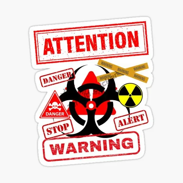 سامة سيارة التصميم الإبداعية تحذير خطر بولي كلوريد الفينيل مقاوم للماء جسم السيارة ملصق الفينيل مقاوم للماء ذاتية اللصق اكسسوارات السيارات #6