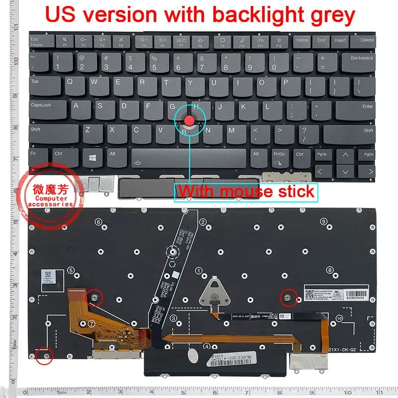 

New US English Backlit Keyboard For Lenovo Thinkpad X1C 2021 / X1 Carbon GEN9 2021 X1C GEN10 2022 2023