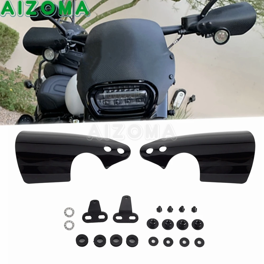 Black Motorcycle Handguard Fairing Handle Hand Guards Protector For Harley Softail Road King Dyna Low Rider S Fat Bob 2007-2017