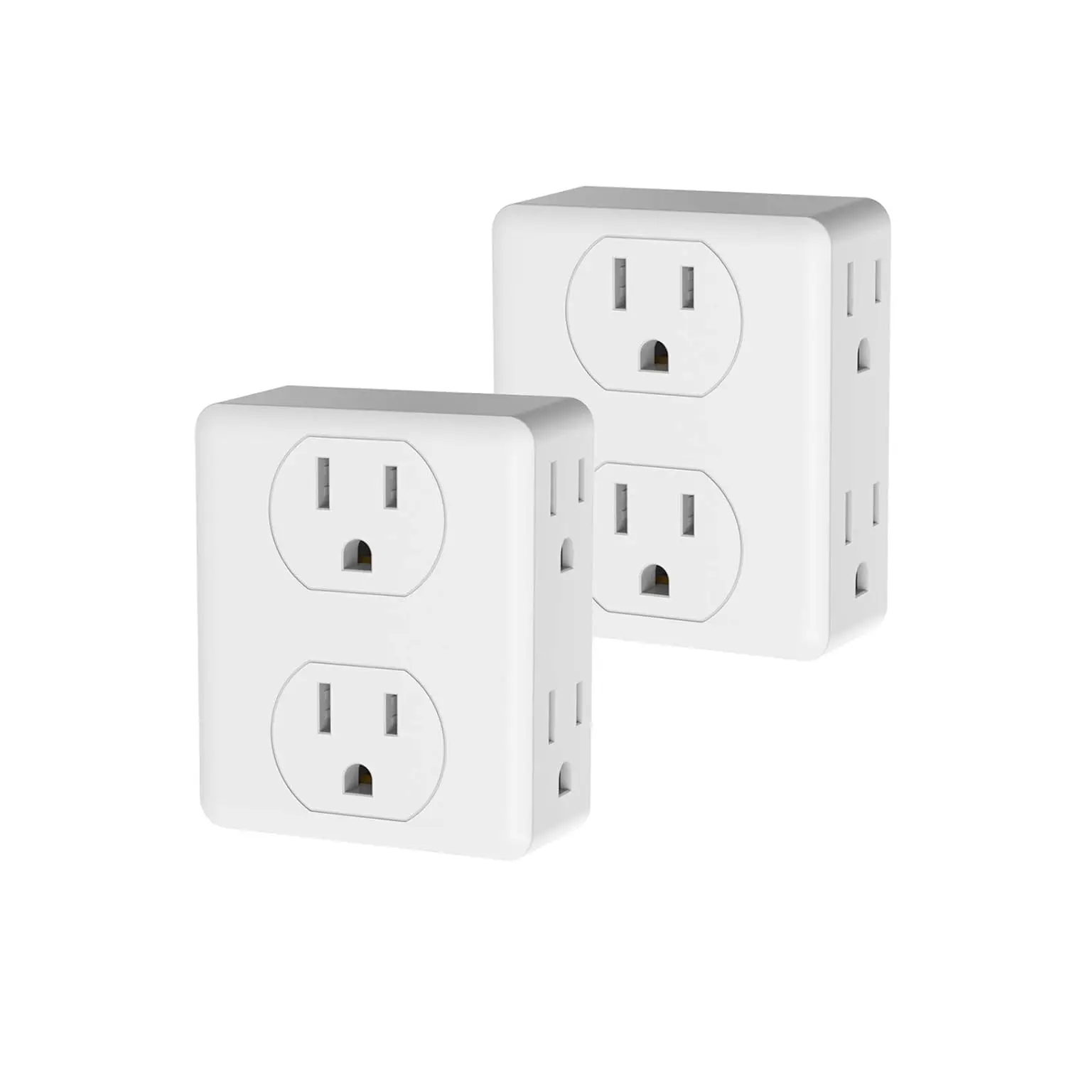 2 pack univerzální kolíček energie svléknout se s 6 střídavého outlets 3-prong vícenásobné zeď nástrčkový adaptér expands pro cruise koráb domácí úřad