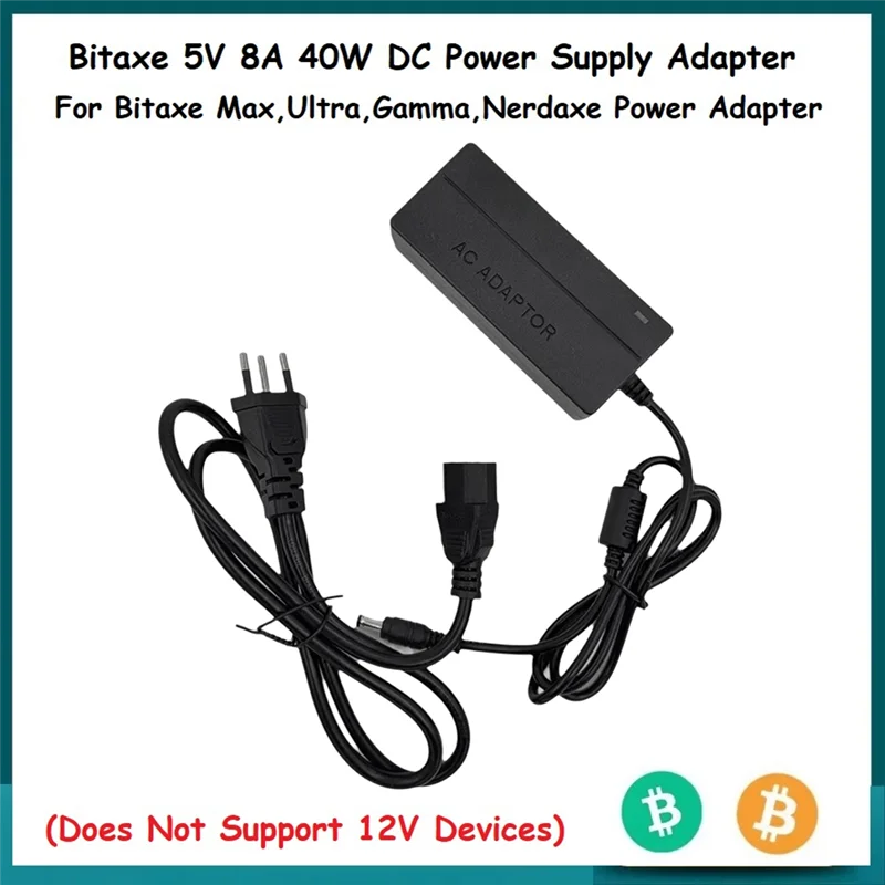 

FORW-Bitaxe 5V 8A 40W DC Power Supply Adapter For Bitaxe Max,Ultra,Gamma,Nerdaxe Power Adapter BR Plug