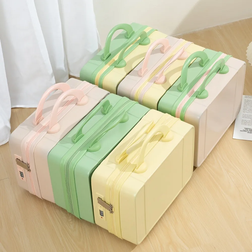 Portable ABS Hand Carry Suitcase Zipper with Combination Lock Luggage Box Mini Storage Bag