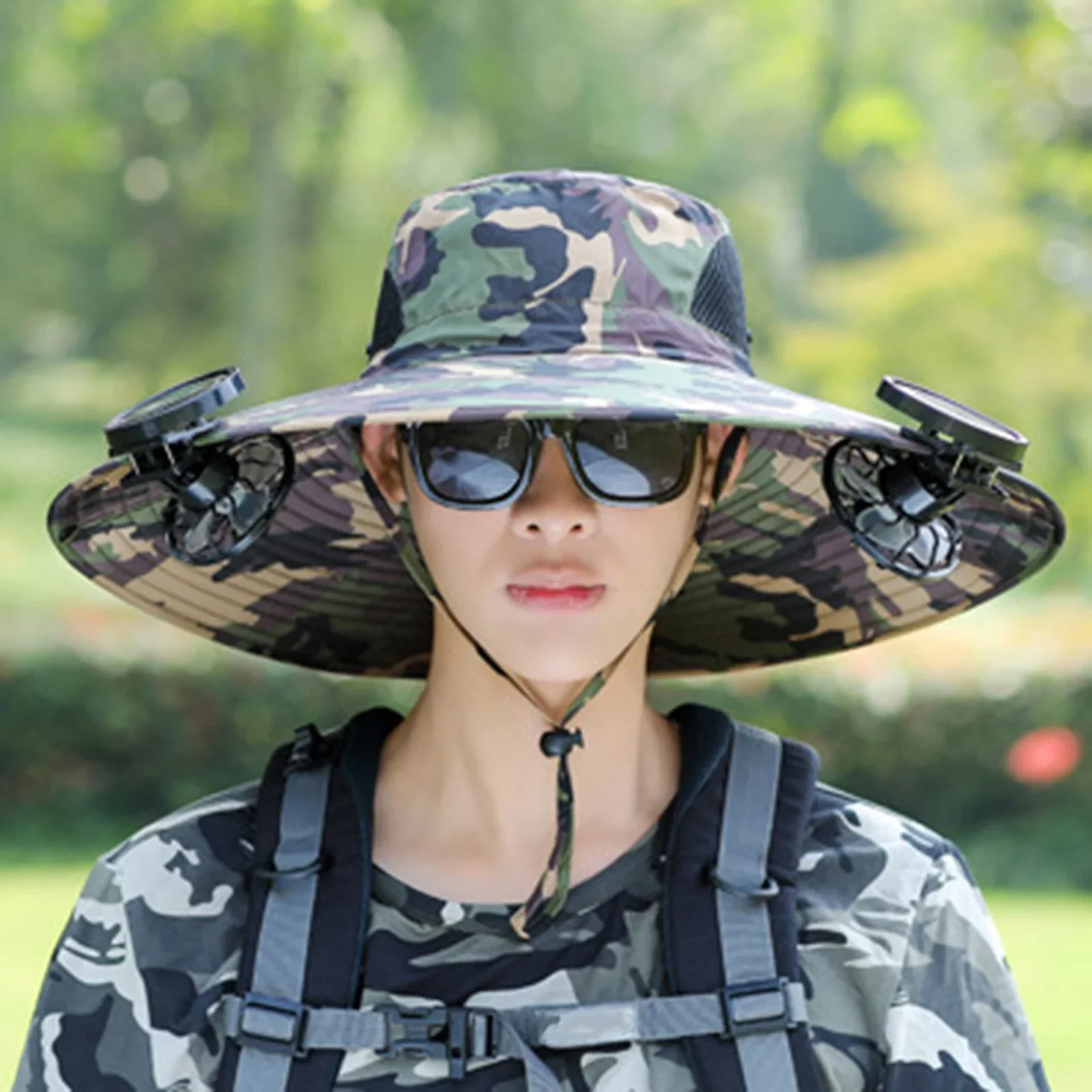 مزدوجة الشمسية مروحة قبعة للرجال النساء في الهواء الطلق واسعة حافة قبعة الشمس الصيف Upf 50 + الصيد التنزه تسلق الجبال والشاطئ قبعة بحافة