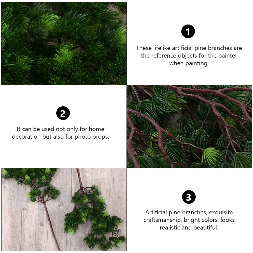 

Simulated Beauty Decoration Artificial Silk Pine Branches Long Lasting Fake Pine Twigs for Home Wedding Party