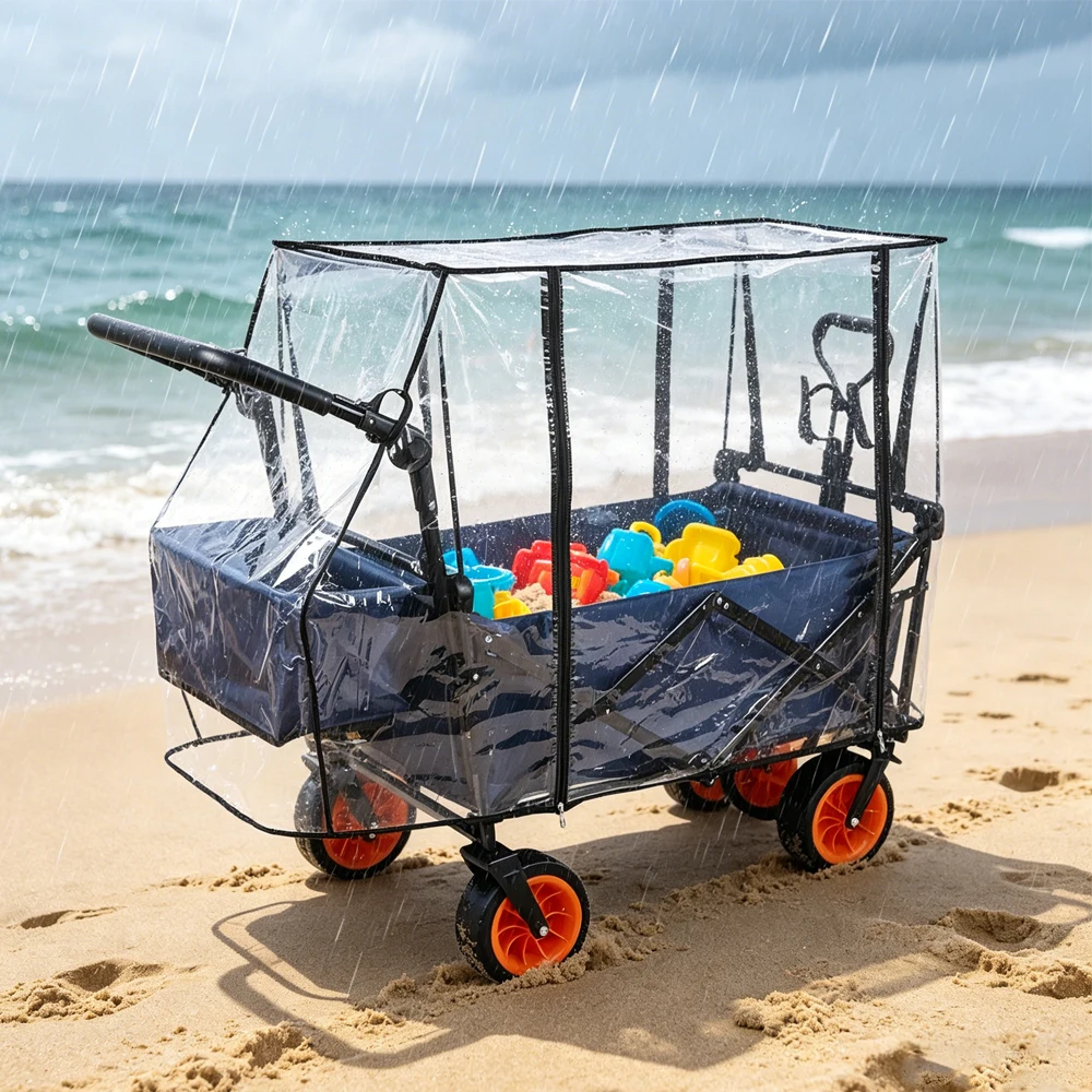 Foldable Camper Trolley Rain Cover - usage example