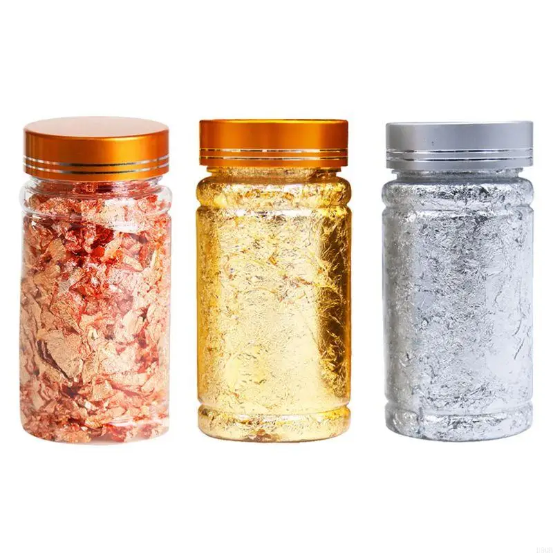 D5QB 3g Gold Silver Foil Decorative Paper Resin Mold Fillings Shiny Sequins Glitters Filling Materials Resin Jewelry Making