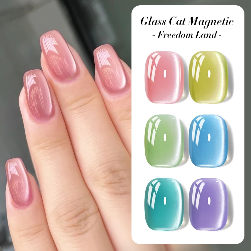 BORN PRETTY 10ml 6PCS Crystal Cat Magnetic Nail Gel Set Semi Permanent Magnetic UV LED Soak Off Gel Varnish with Magnet Stick