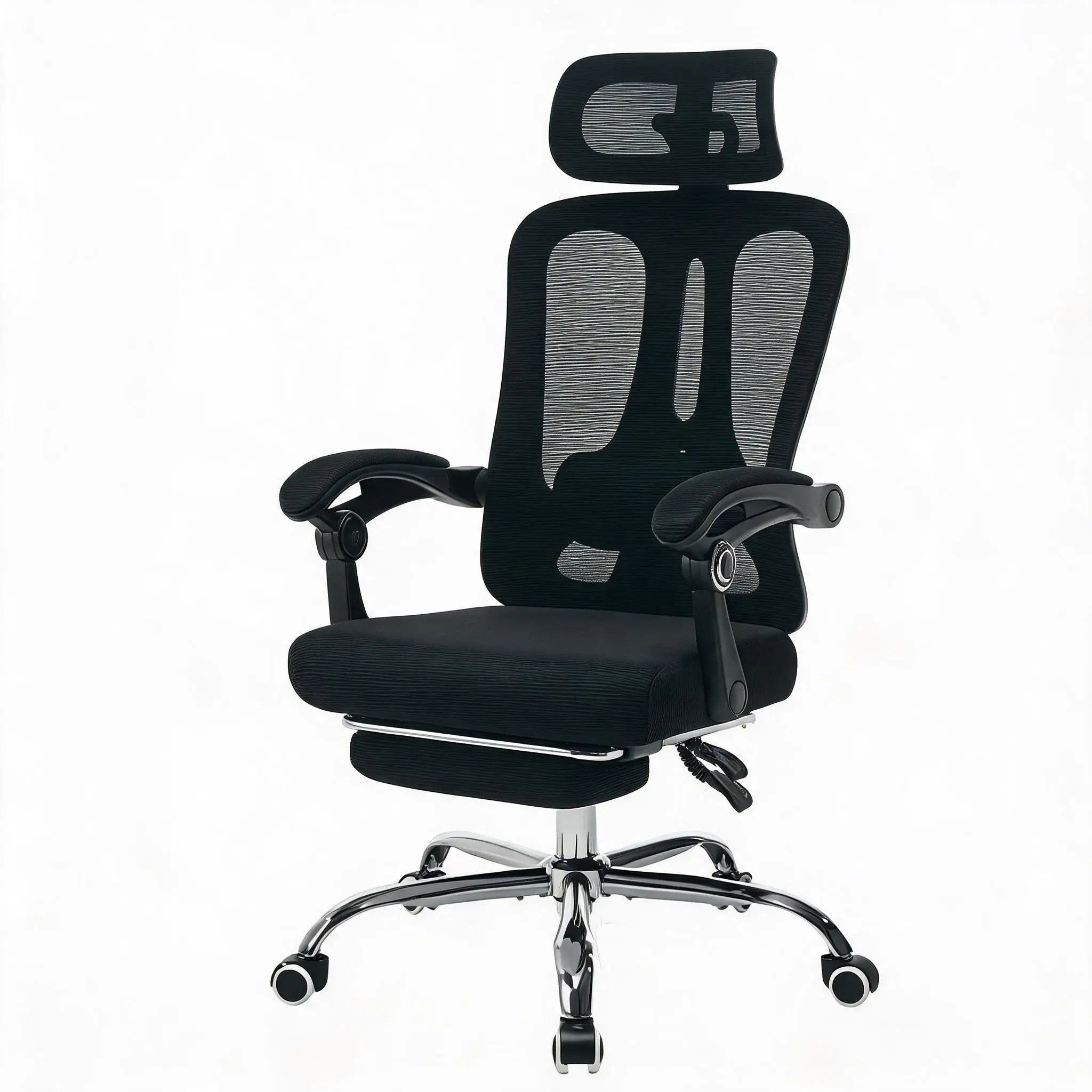 Office Computer Desk Chair, High-Back Mesh Rolling Work Swivel Chairs with Wheels, Comfortable Lumbar Support, Comfy Arms for Home, Bedroom, Study