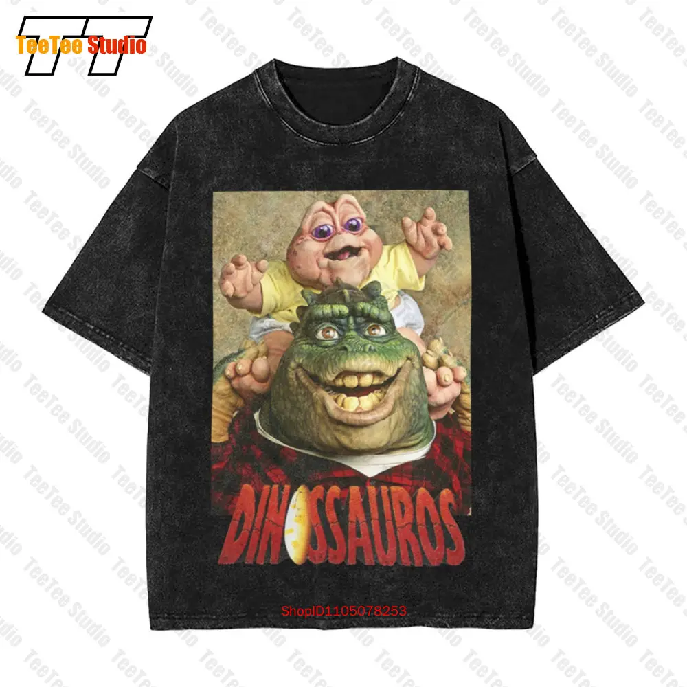 تي شيرت Dinosaurs Tv Series Comedy Sinclair Vintage كبير الحجم 23Q2