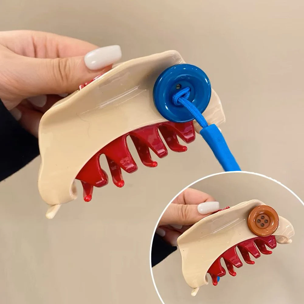 New Hair Bow Pin French Red Large Grip Letters Label Back Head Updo Shark Clip Hair Accessories Headwear Hairpin Hair Claw ์ง๊ฒํ