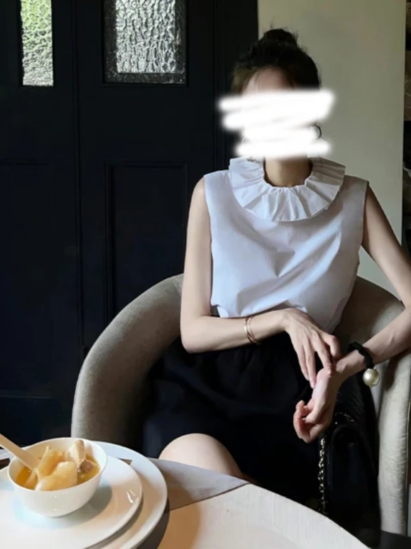 

Floral irt Vest Women's Slim Fit Summer New Sle Svel Cotton Blend Commute Sle Korean Sle Peoq Brand