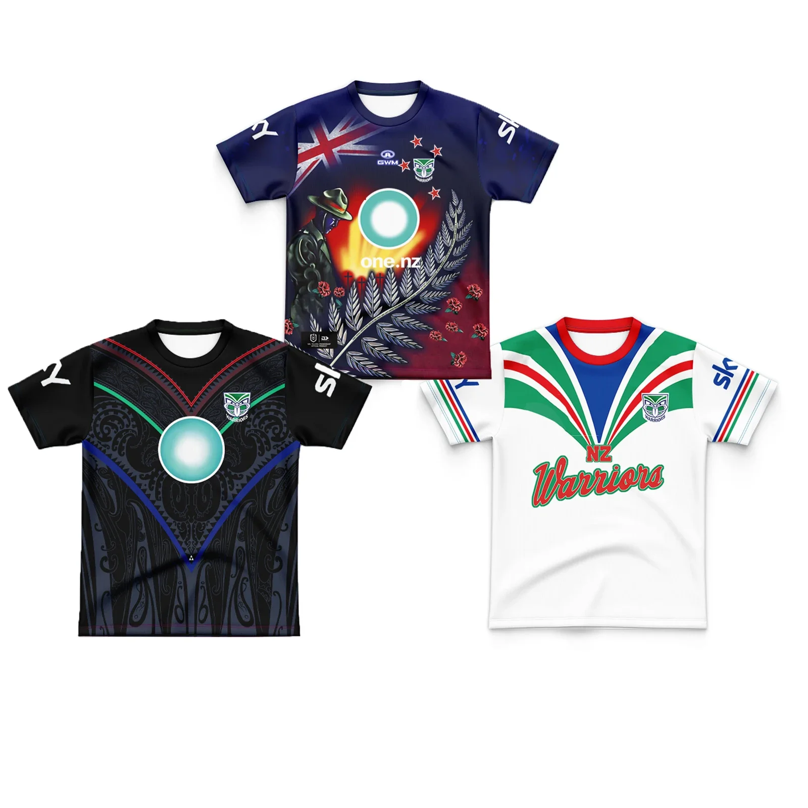 Warriors Rugby Jersey Sets para crianças, Rugby Jersey, tradicional, ANZAC, 2024