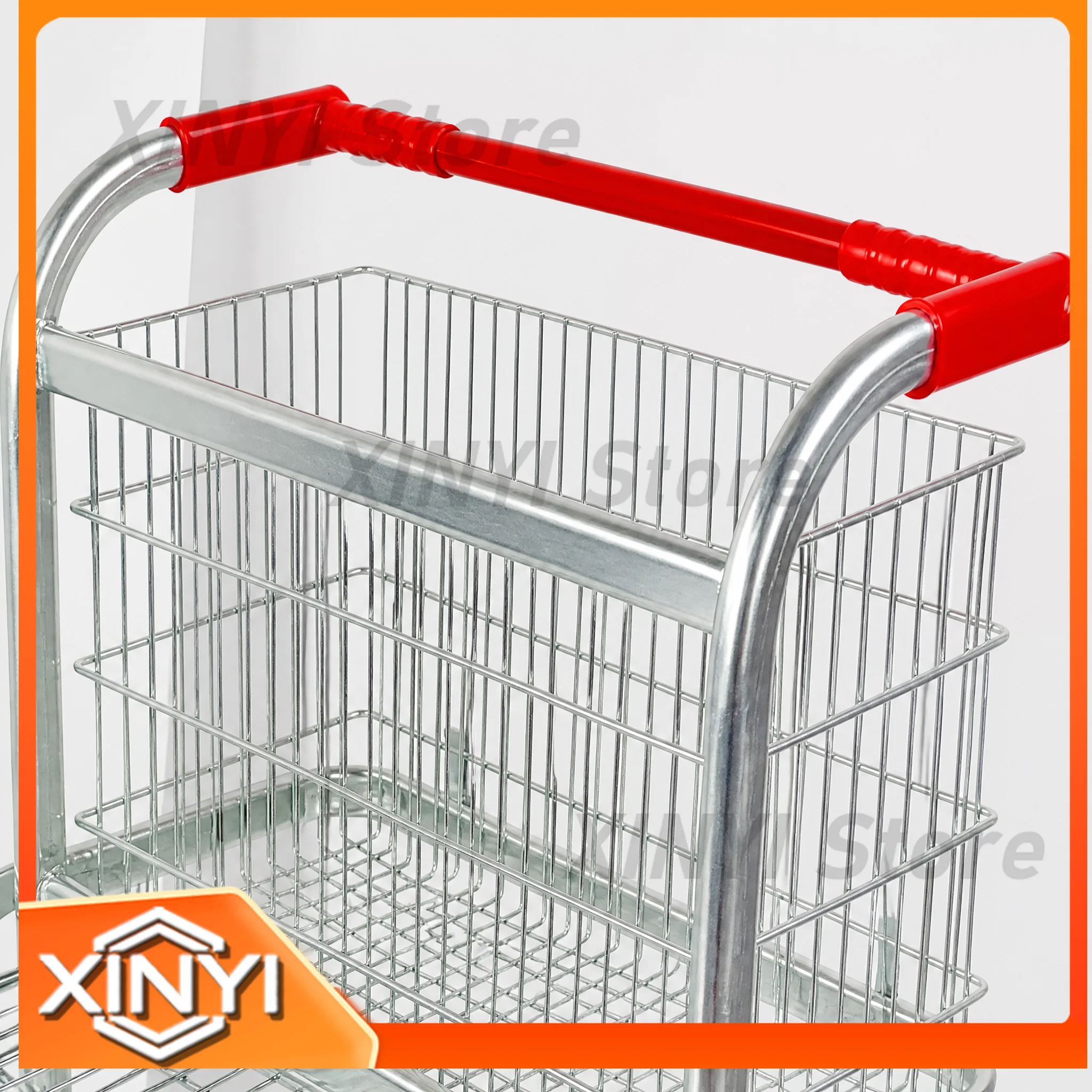 Five-Wheel Galvanized Steel Frame Material Handling Cart for Warehouse Use