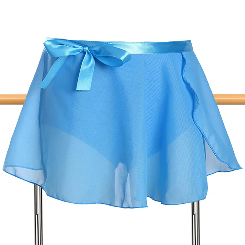 Weihnachtliches Ballettkleid zum Überziehen mit Wickel- und Bindeband für Mädchen, Gymnastik- und Tanzkleid, Chiffonrock mit breiterem Gummiband – Detail 7
