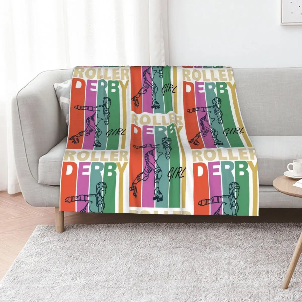 Roller Derby GIRL Throw Blanket Soft Plush Plaid for sofa Cute Plaid sofa bed Thermal warm winter Blankets