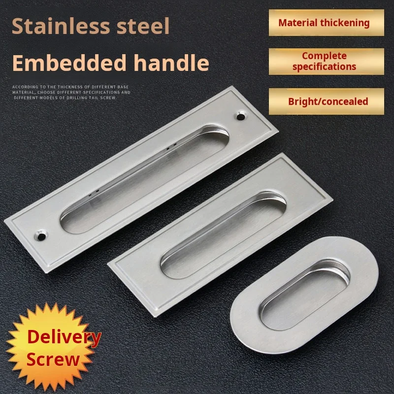 

Stainless Steel Square Hidden Pull Handle Sliding Door Concealed Recessed Wardrobe Cabinet Door Drawer Invisible Handle