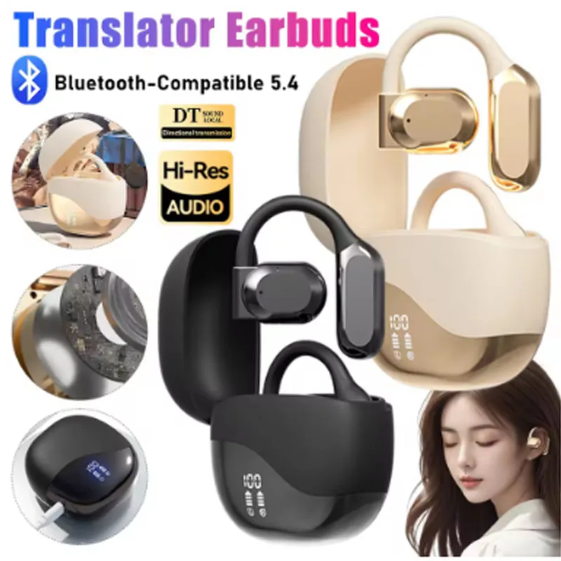 Bluetooth 5.4 Earphones AI Translate 128 Languages Low Latency HD Call Stereo Headset Headphones for LG G7 G8 G8X LG V30S V50 Th