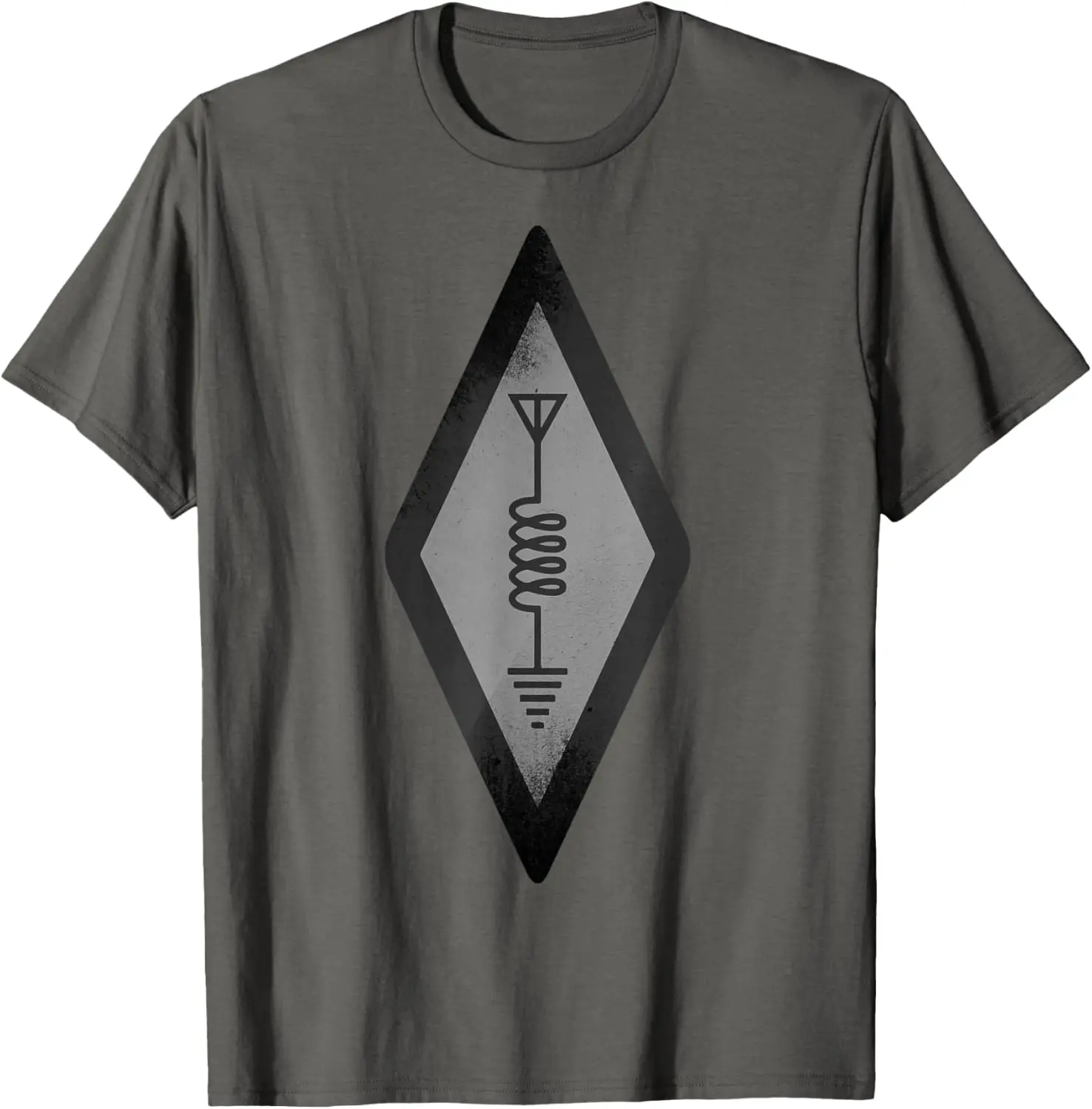 Amateur Radio Symbol Coil Antenna Graphic Men's Cotton T-Shirt Short Sleeve Crew Neck Tee