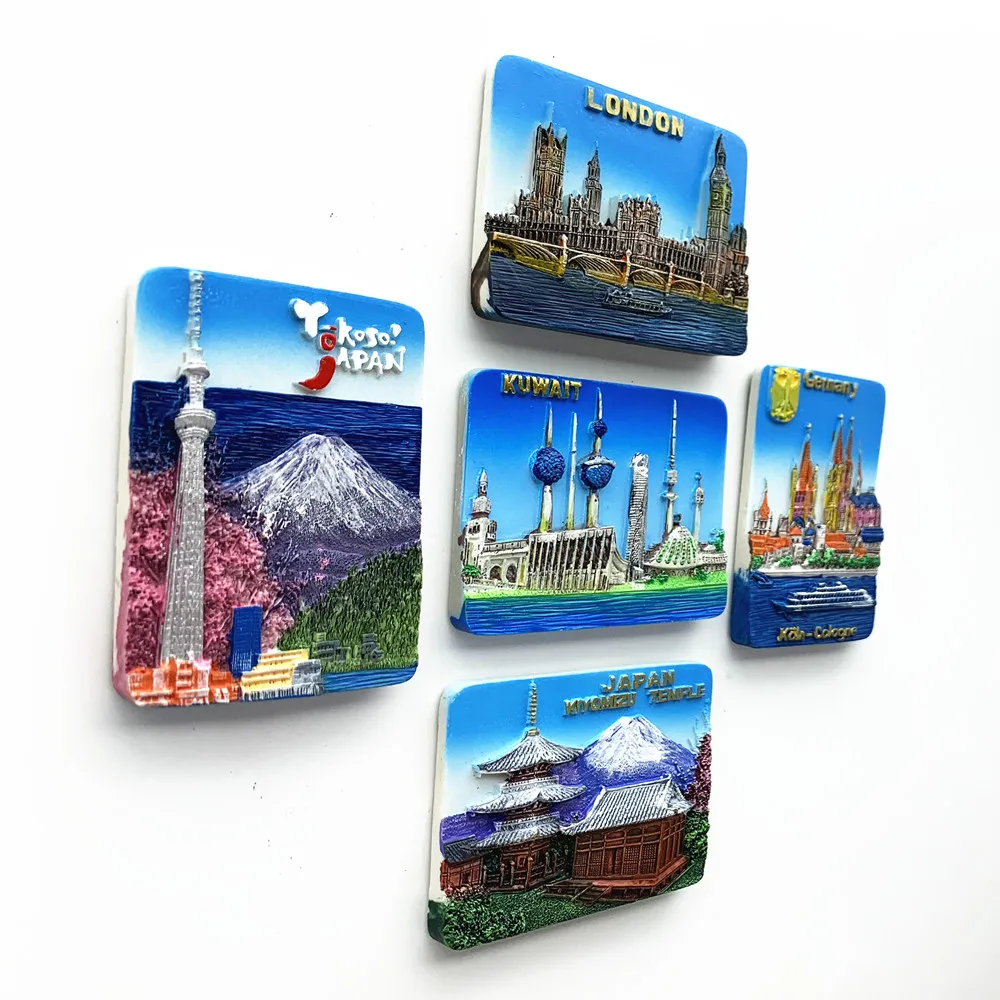 London Japan Germany Kuwait Magnet Tourist Souvenirs Refrigerator Magnetic Stickers Decoration Articles Travel Gifts