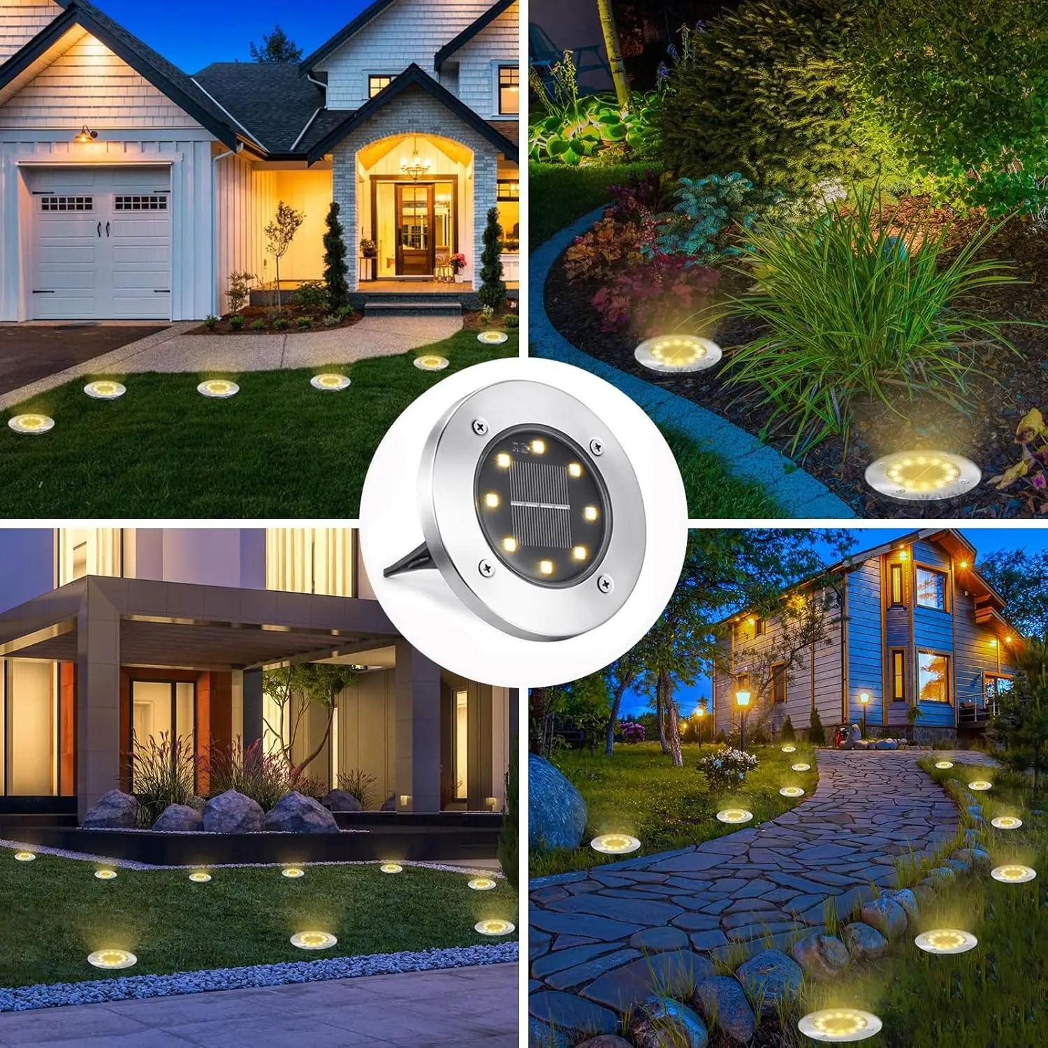 4/8pcs Solar Lights Outdoor, 8 LED Solar Landscape Lighting for Garden, Yard, Pathway (Cool/Warm White) image 5