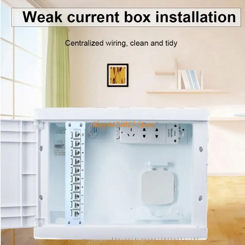 K1AA 10ポートCAT6シールドパッチパネル10Gレディメタルハウジングカラーコーディングラベル