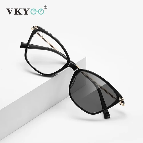 VKYEE, gafas de lectura con luz azul para mujer, diseño de ojo de gato, personalizadas, fotocromáticas graduadas personalizables