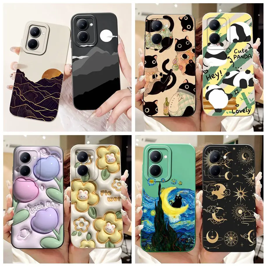 For Realme 10 Pro Plus Case Fashion Flower Matte Silicone Soft Phone Cover For Realme 10 Pro Realme10 Funda Cases RMX3630 Bumper