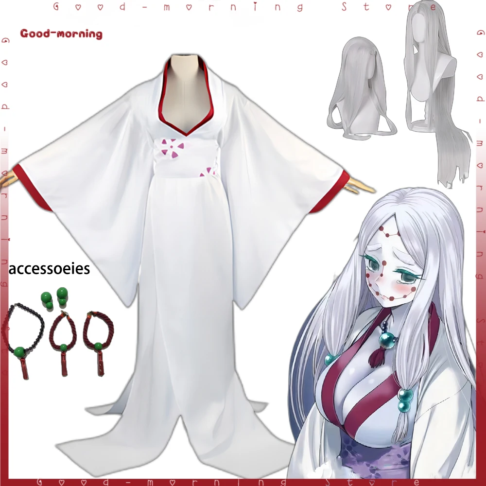 Anime Spider Hill Rui 'S Moeder Spider Rui Moeder Kimono Pruik Accessoires Volledige Set Cosplay Kostuum Halloween Party Rollenspel